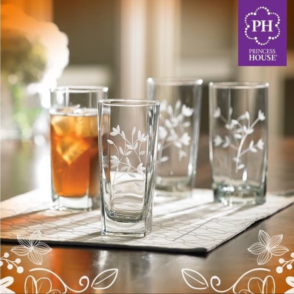New in Box Princess House Beverage Glasses Set Of 4